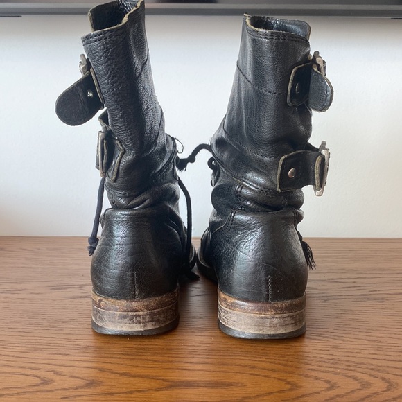 All Saints combat moto motorcycle leather boots size 37 - Picture 2 of 7